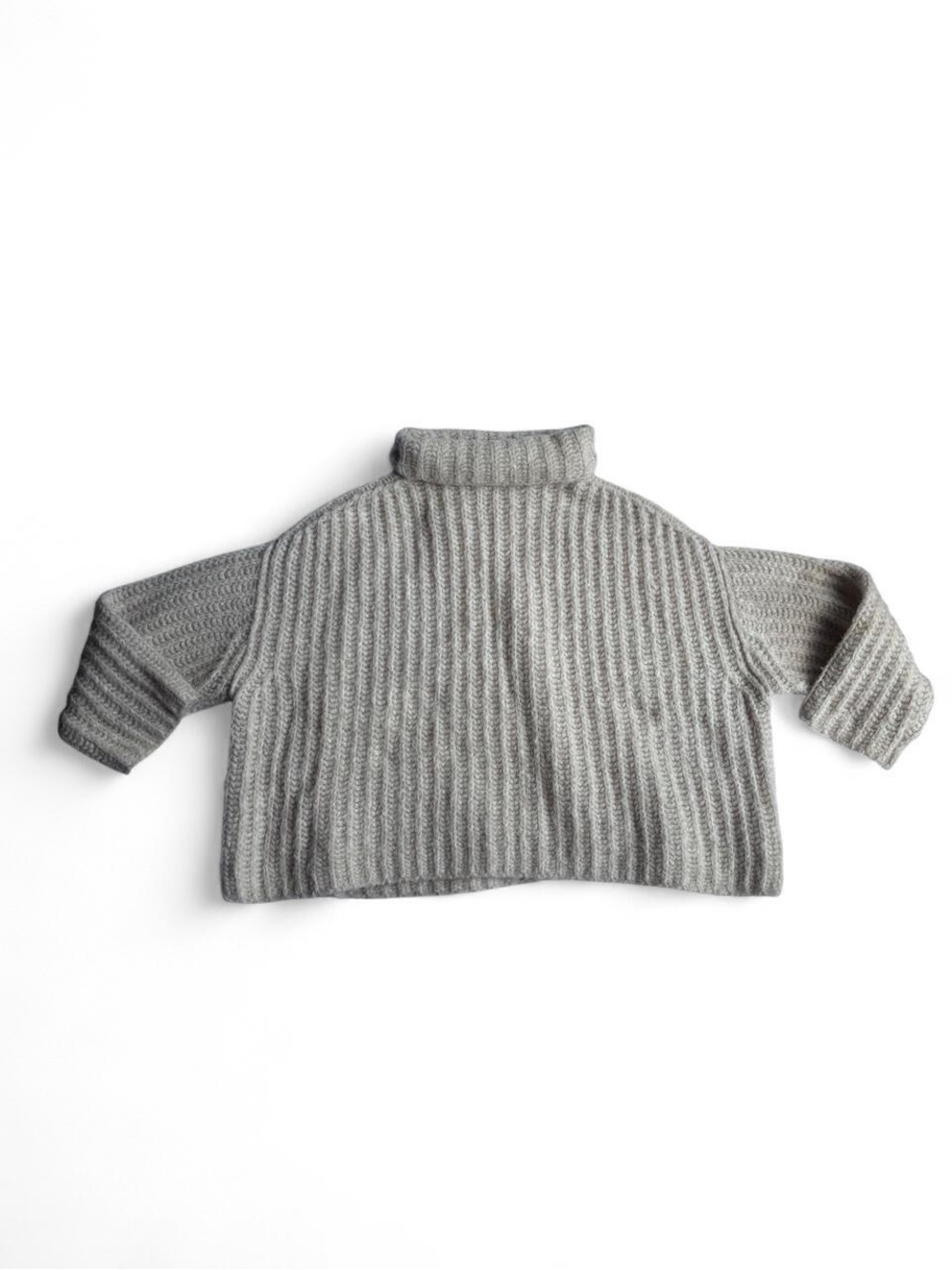 Free People Cream Ribbed Turtleneck Cropped Sweater - Women's Cozy Knit